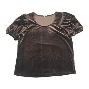 Maurices Brown Velvet Top Dark Fairy Whimsigoth Puff Sleeve Peasant Blouse XXL